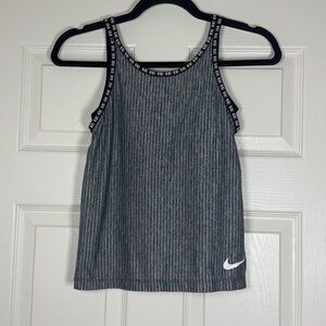 Nike Big Girls Striped Sporty Athletic Tank Top Built In Bra Cheer Dance Medium